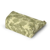 Floral Plaid Accessory Pouch w T-bottom in Green
